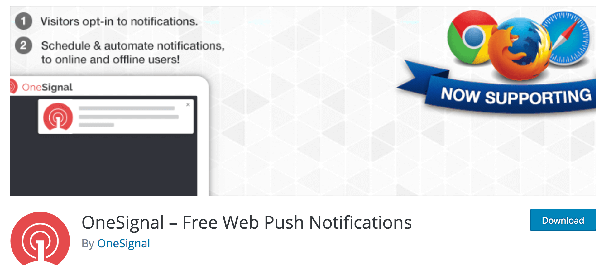 The OneSignal plugin is smart way to implement push notifications in WordPress.