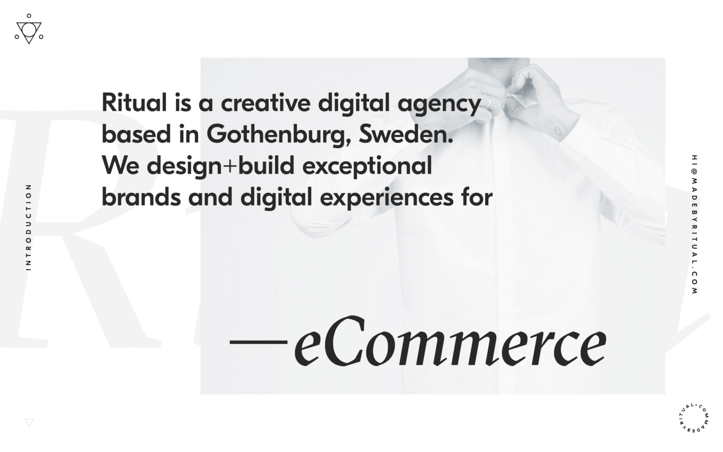 The Ritual website has won awards for its one-page design.