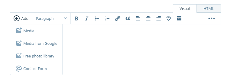 wordpress desktop app add media to content