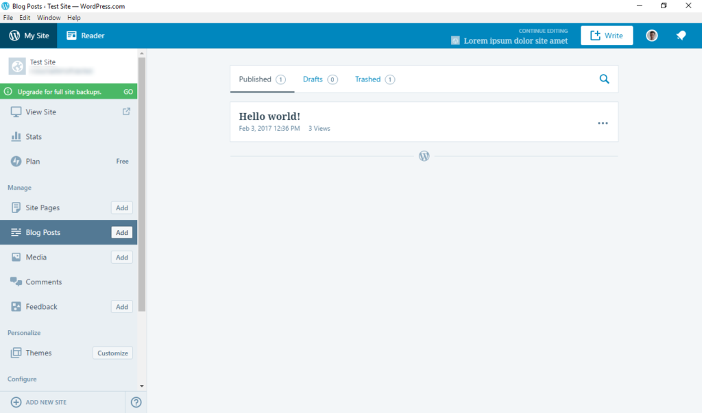 wordpress desktop app manage posts and pages