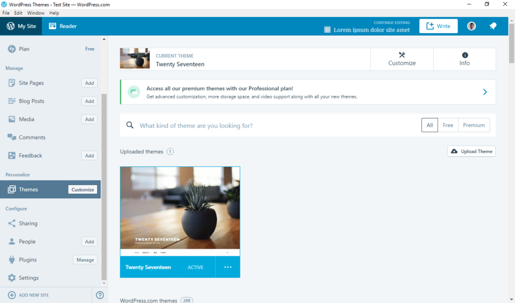 wordpress desktop app manage themes
