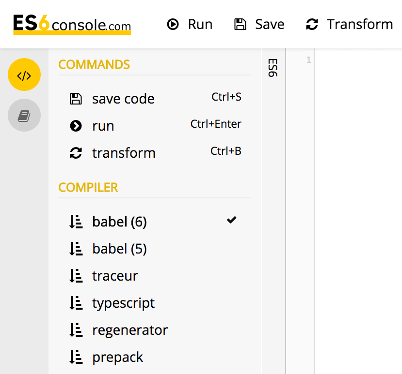 The ES6 console app.