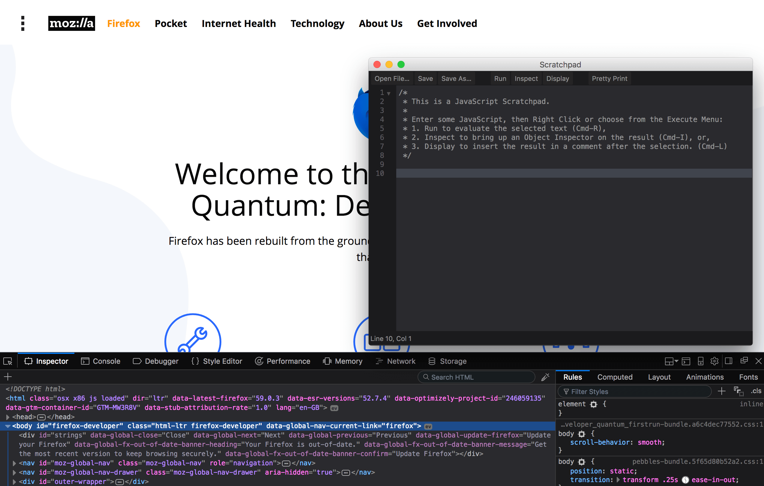 The Firefox Scratchpad.