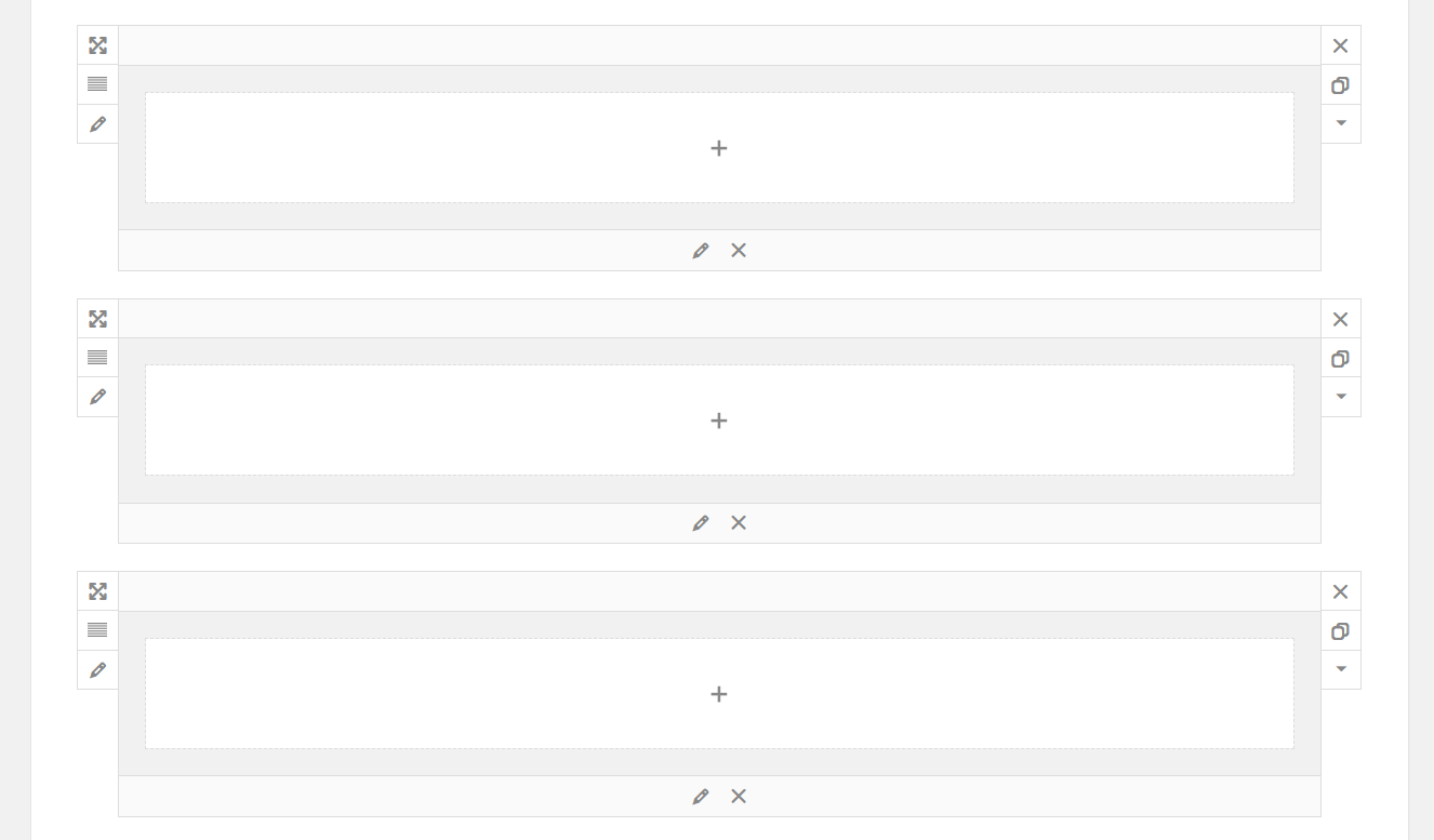 Multiple rows in the Uncode Page Builder.