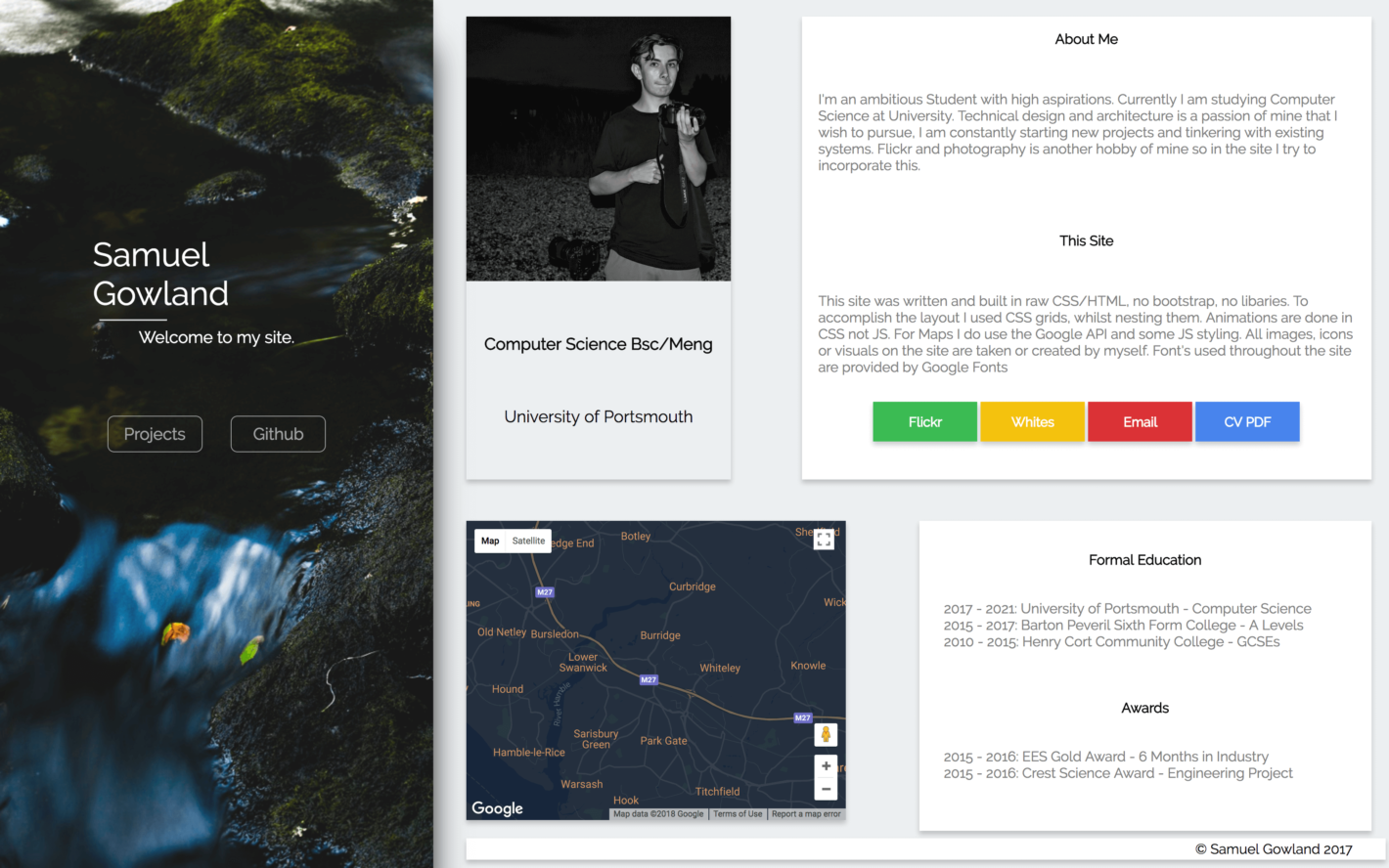 Samuel Gowlan's personal website.