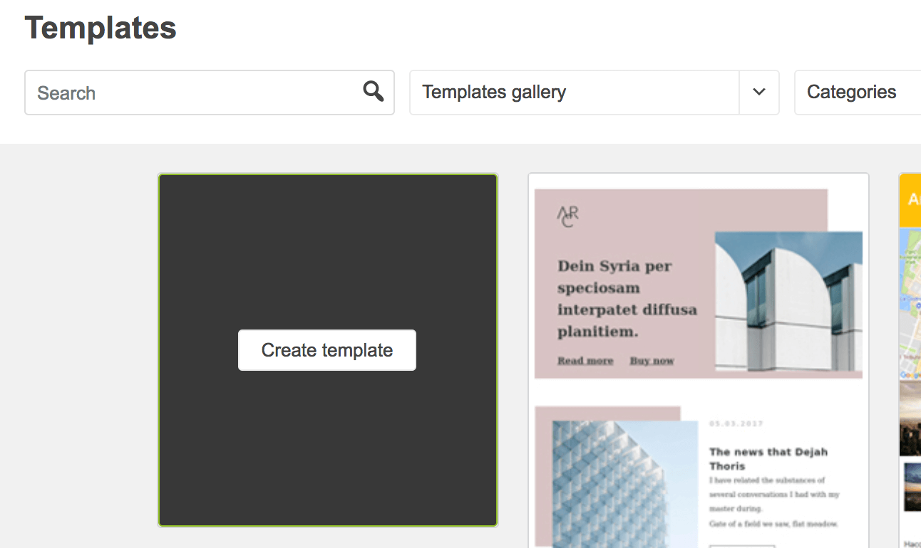 The Create Template option.