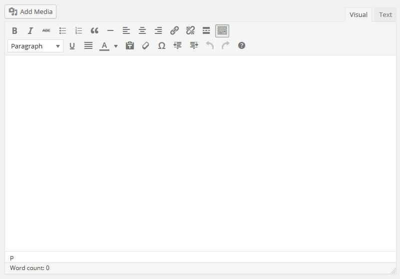 example of the classic wordpress editor