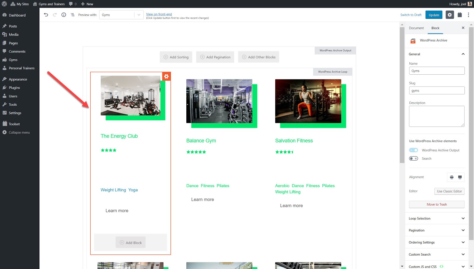 How to edit a ratings block