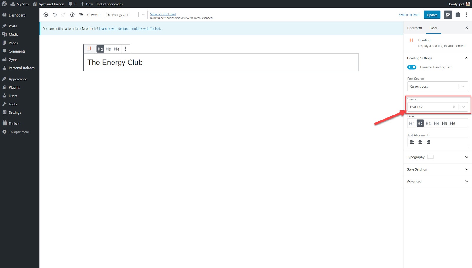 How to edit the Post Title
