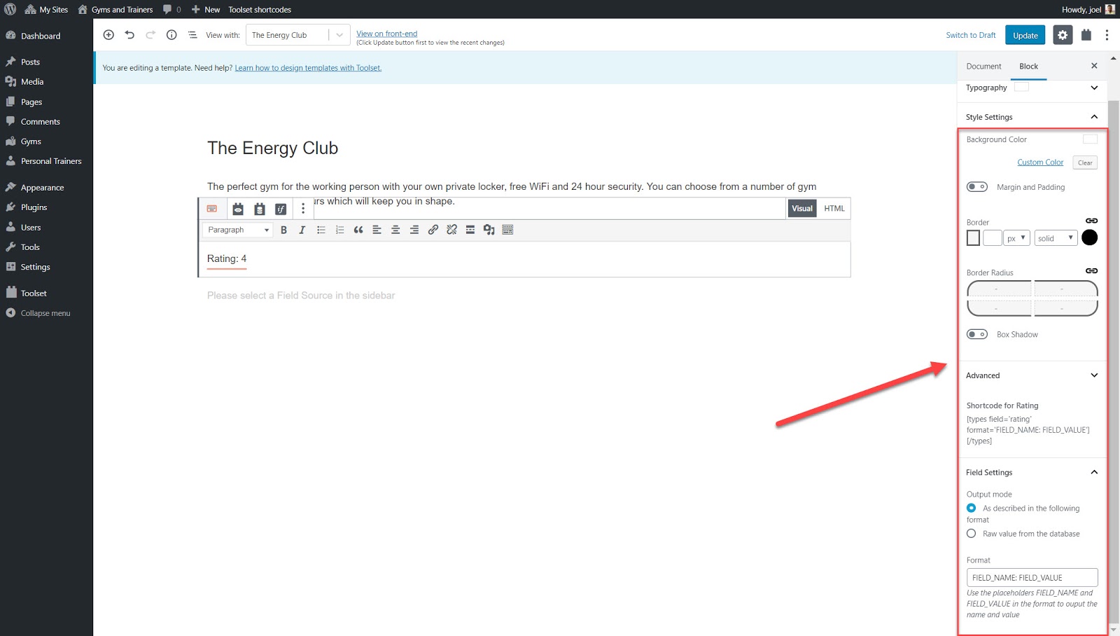 How to edit an gallery block