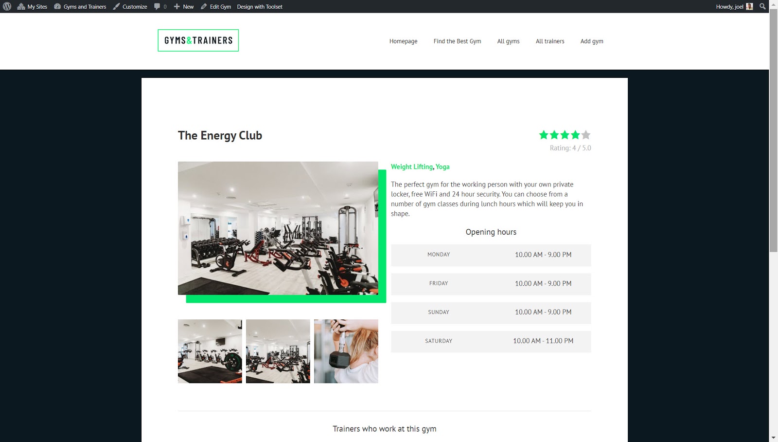 Completed ratings page