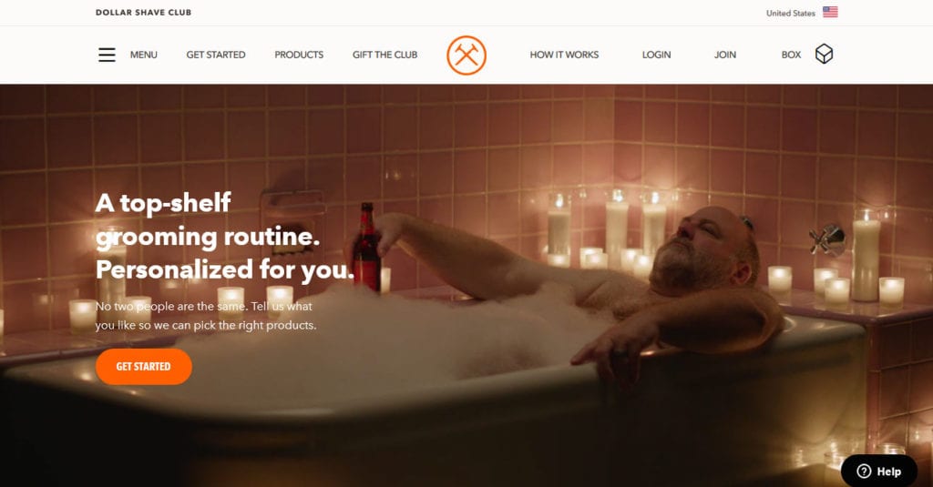 example for great visual on landing page