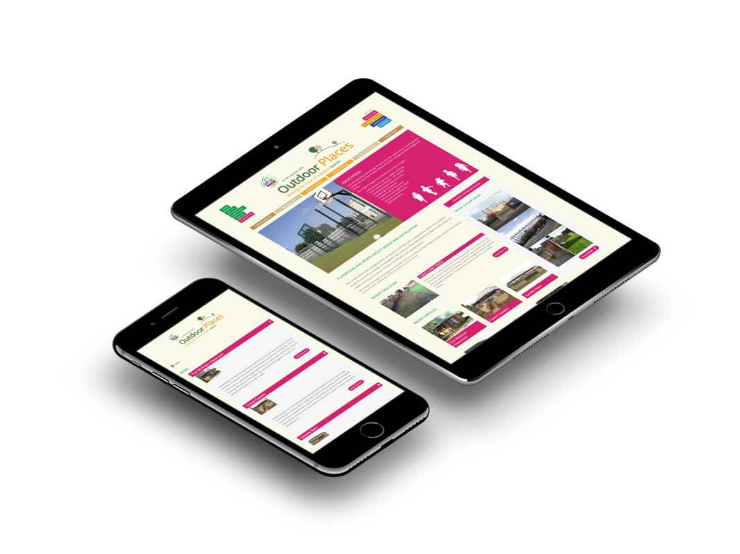 Outdoor Places website designed-by blue37 on multiple mobile devices