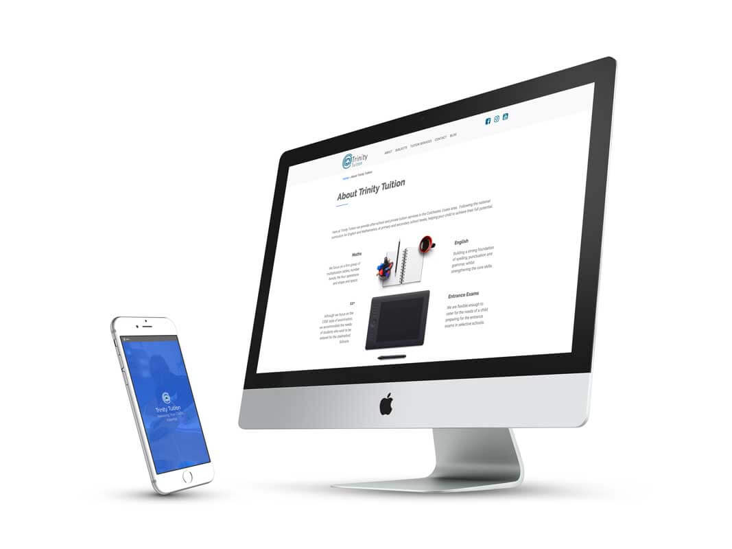 Trinity Tuition website designed by blue37 on multiple devices